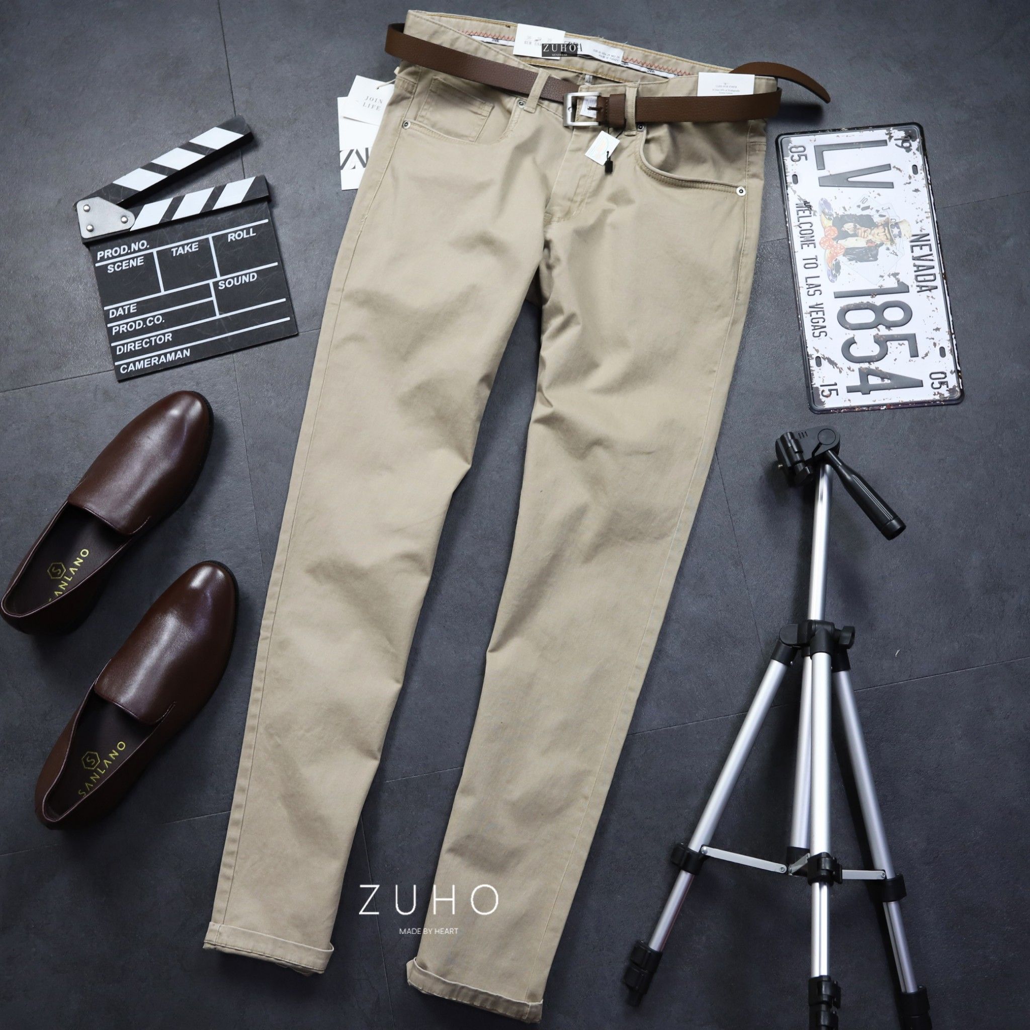 Kaki giả jeans ZR kèm Belt