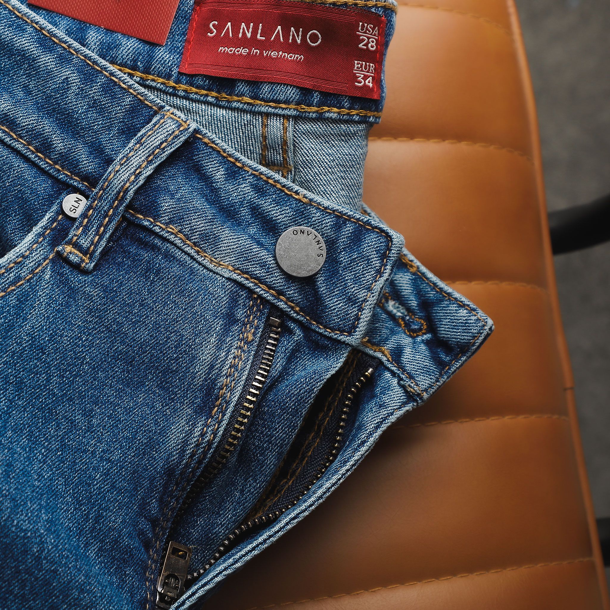  Jeans SANLANO Xanh đậm 1207 