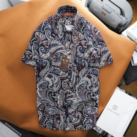  Sơ mi SANLANO tay ngắn hoạ tiết PAISLEY 60 