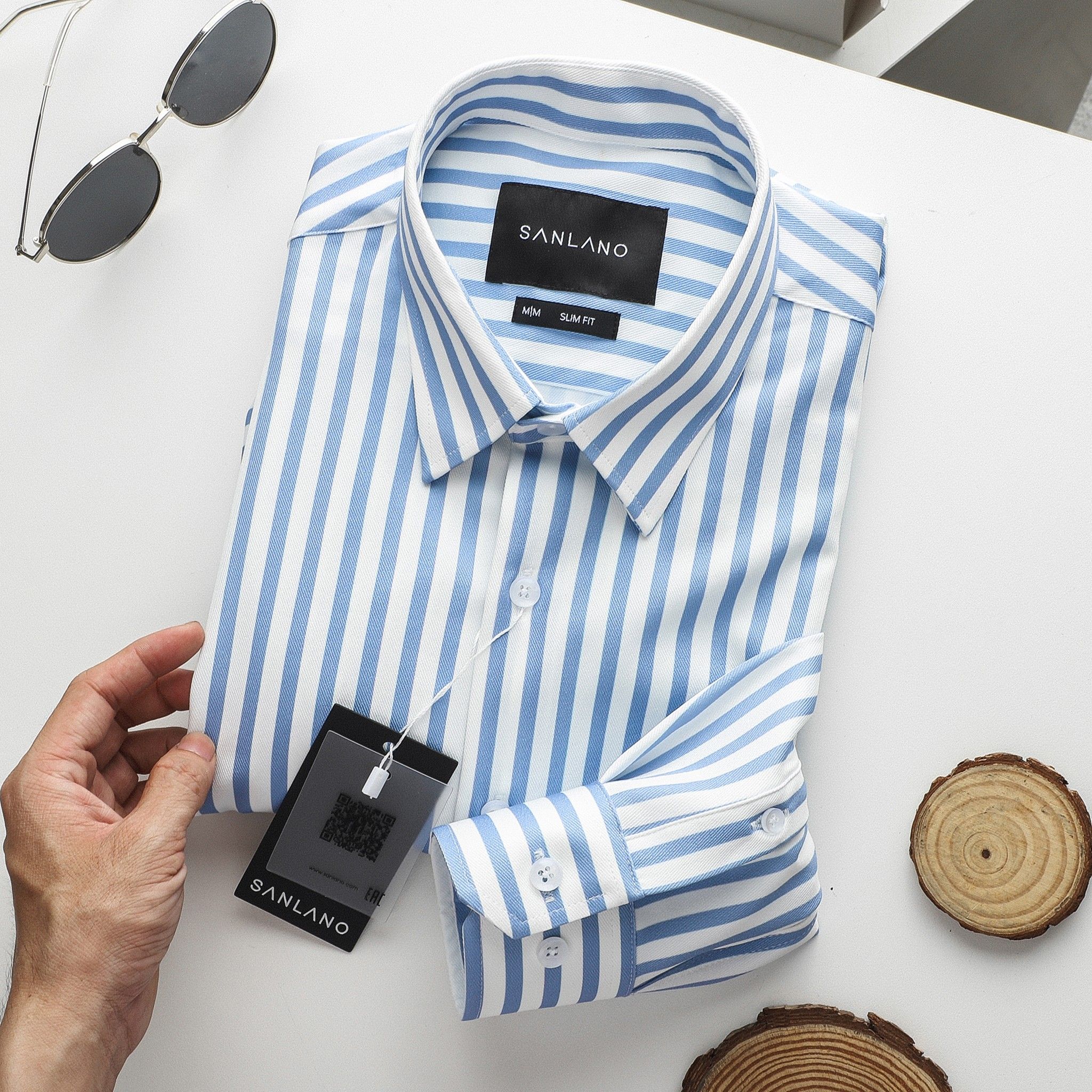 Sơ mi SANLANO stripe & printed
