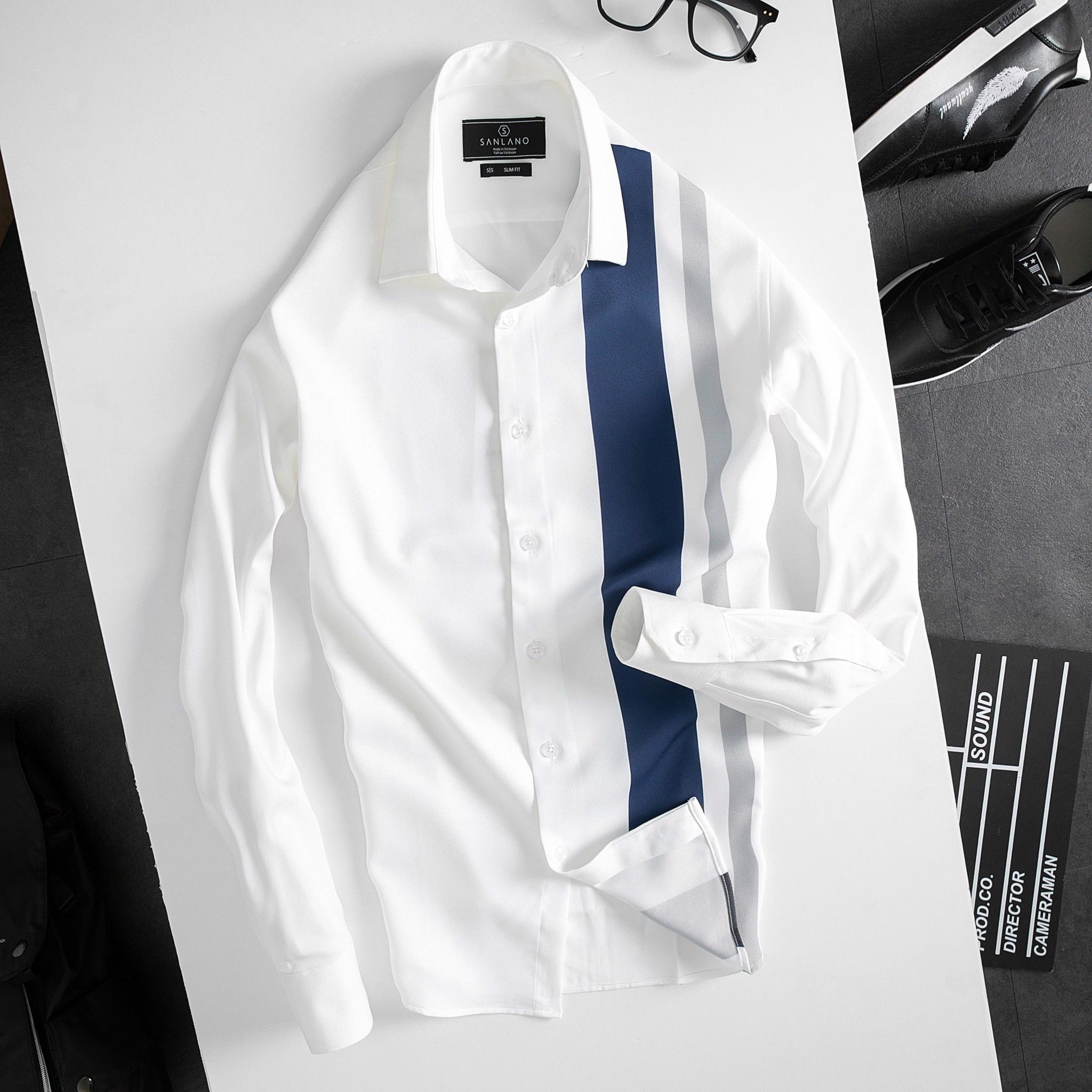 Sơ mi SANLANO stripe & printed