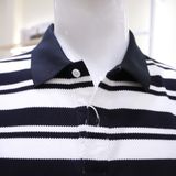 Polo SANLANO sọc Đen Trắng