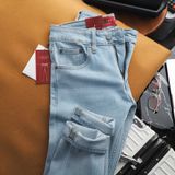 Jeans SANLANO Xanh nhạt rách 2 1170