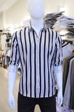 Sơ mi SANLANO stripe & printed 66 Đen Nâu