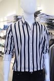Sơ mi SANLANO stripe & printed 66 Đen Nâu