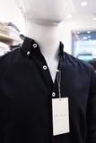 Sơ mi SANLANO Oxford viền Đen