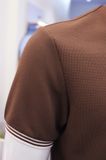 Áo thun SANLANO pique phối viền NÂU