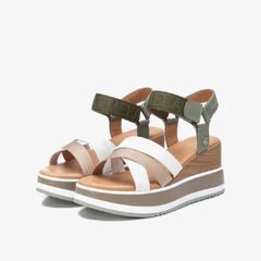 [Trưng bày] Giày Đế Xuồng Nữ CARMELA Kakhi Leather Ladies Sandals