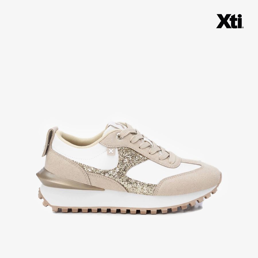 Giày Sneakers Nữ XTI Gold Pu Combined Ladies Shoes