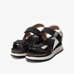 Giày Đế Xuồng Nữ XTI Black Pu Ladies Sandals