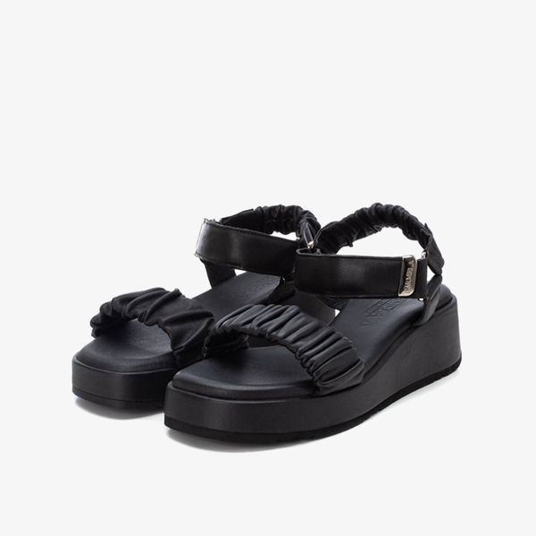 Giày Đế Xuồng Nữ CARMELA Black Leather Ladies Sandals