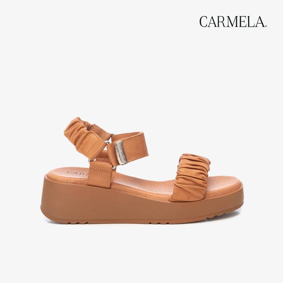 [Trưng bày] Giày Đế Xuồng Nữ CARMELA Camel Leather Ladies Sandals