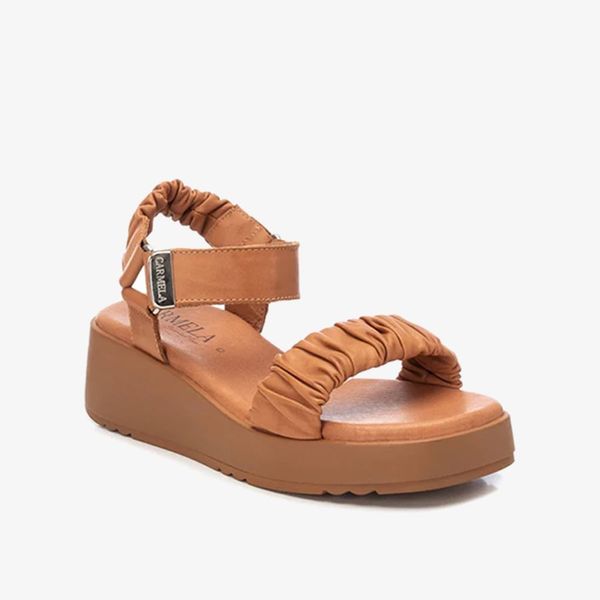 [Trưng bày] Giày Đế Xuồng Nữ CARMELA Camel Leather Ladies Sandals