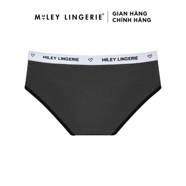 Bộ Áo Ngực Mút Mỏng Không Gọng Cotton Tự Nhiên Và Quần Viền Lưng Logo Color Xám Đậm BeingMe Miley Lingerie