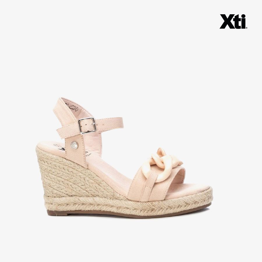 Giày Đế Xuồng Nữ XTI Beige Microfiber Ladies Sandals