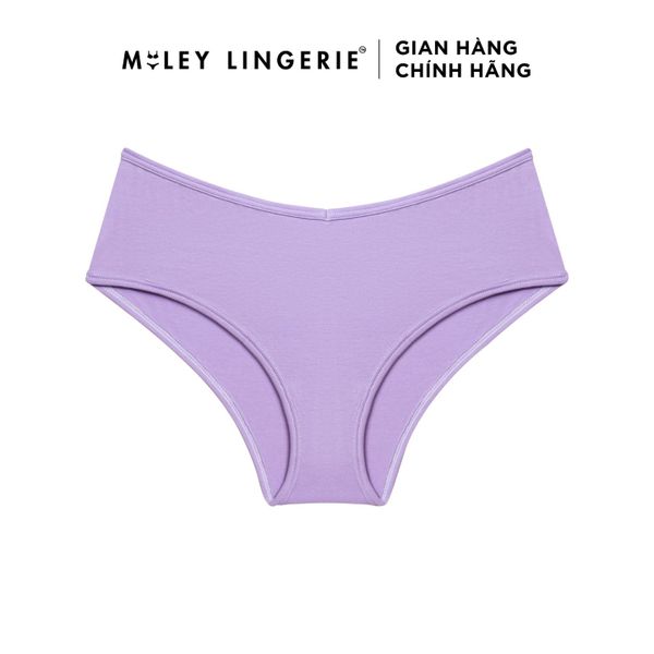 Bộ Áo Ngực Mút Mỏng Thời Trang Không Gọng Viền Lưng Logo Và Quần Đồng Bộ Cotton Thiên Nhiên BeingMe Purple Miley Lingerie