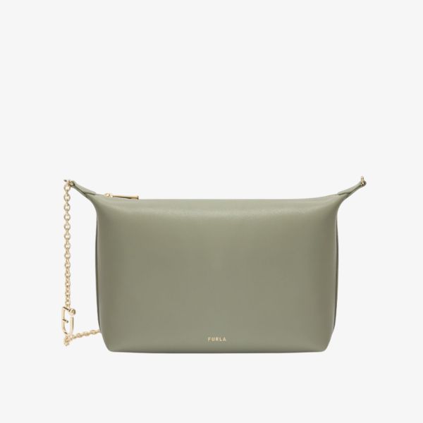 Furla Vitello Sidney Goccia | Borsa A Tracolla In Pelle Compact, Elegante E Sicura, Colore Nero