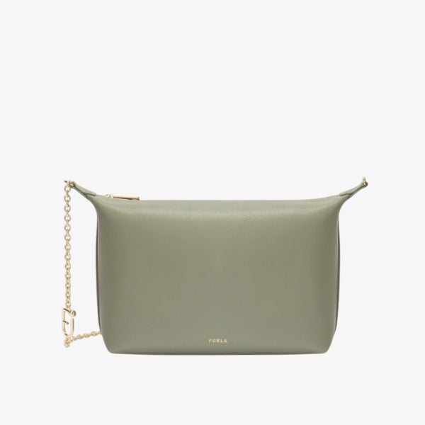 Furla Vitello Sidney Goccia | Borsa A Tracolla In Pelle Compact, Elegante E Sicura, Colore Nero