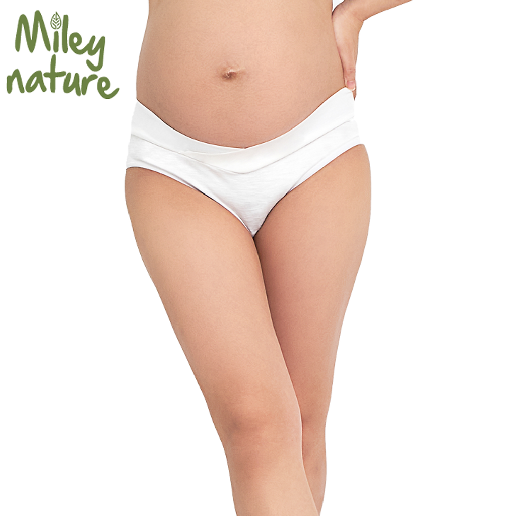 Quần Lót Dành Cho Mẹ Bầu Cạp Chéo Vải Sợi Cotton Lụa Miley Nature Miley Lingerie PRC0200