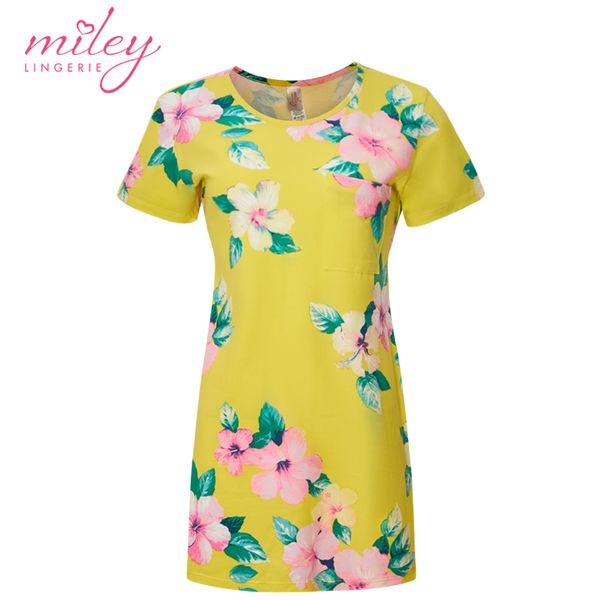 Đầm Ngủ Nữ Cotton Ngắn Hoa Văn Miley Lingerie - DCP0301