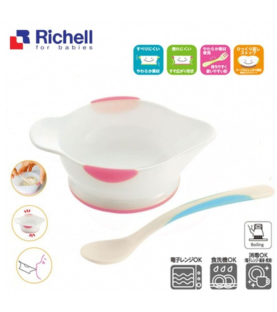 Bộ bát và thìa ăn dặm Richell