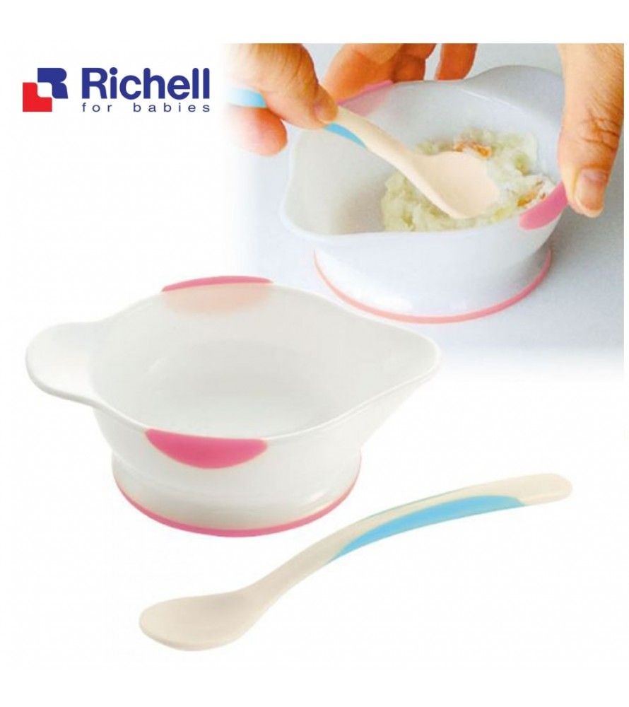 Bộ bát và thìa ăn dặm Richell