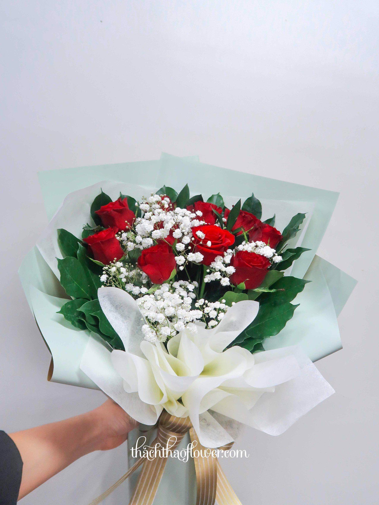 Bó hồng đỏ Hà Lan 10 bông Lips of Holland | VA083