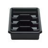 Black 4 Compartment Cutlery Box