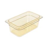 Amber High Heat Plastic Food Pan 1/4