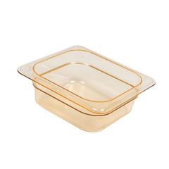 Amber High Heat Plastic Food Pan 1/6