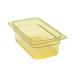 Amber High Heat Plastic Food Pan 1/9