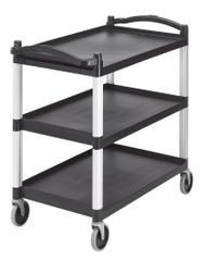 Black Three Shelf Utility Cart (Unassembled)