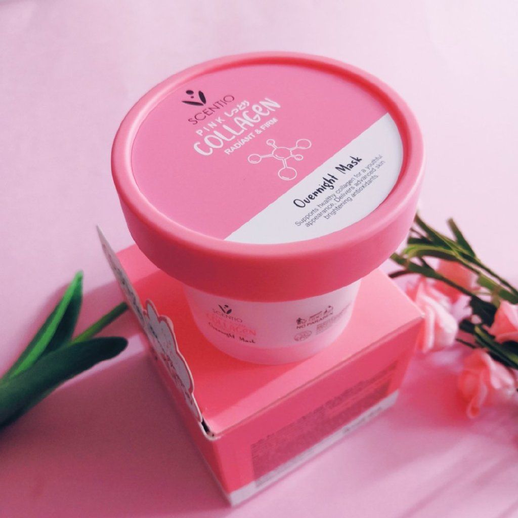 Mặt nạ ngủ dưỡng trắng và săn chắc da Scentio Pink Collagen Overnight Mask 100ml