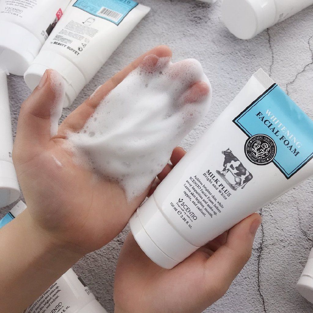 Combo Sữa rửa mặt + Kem dưỡng trắng và trẻ hóa da ngày và đêm Scentio Milk Plus 50ml