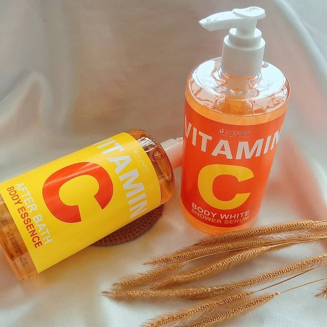 Tinh chất dưỡng thể dưỡng trắng và phục hồi da chuyên sâu sau khi tắm Scentio Vitamin C 450ml