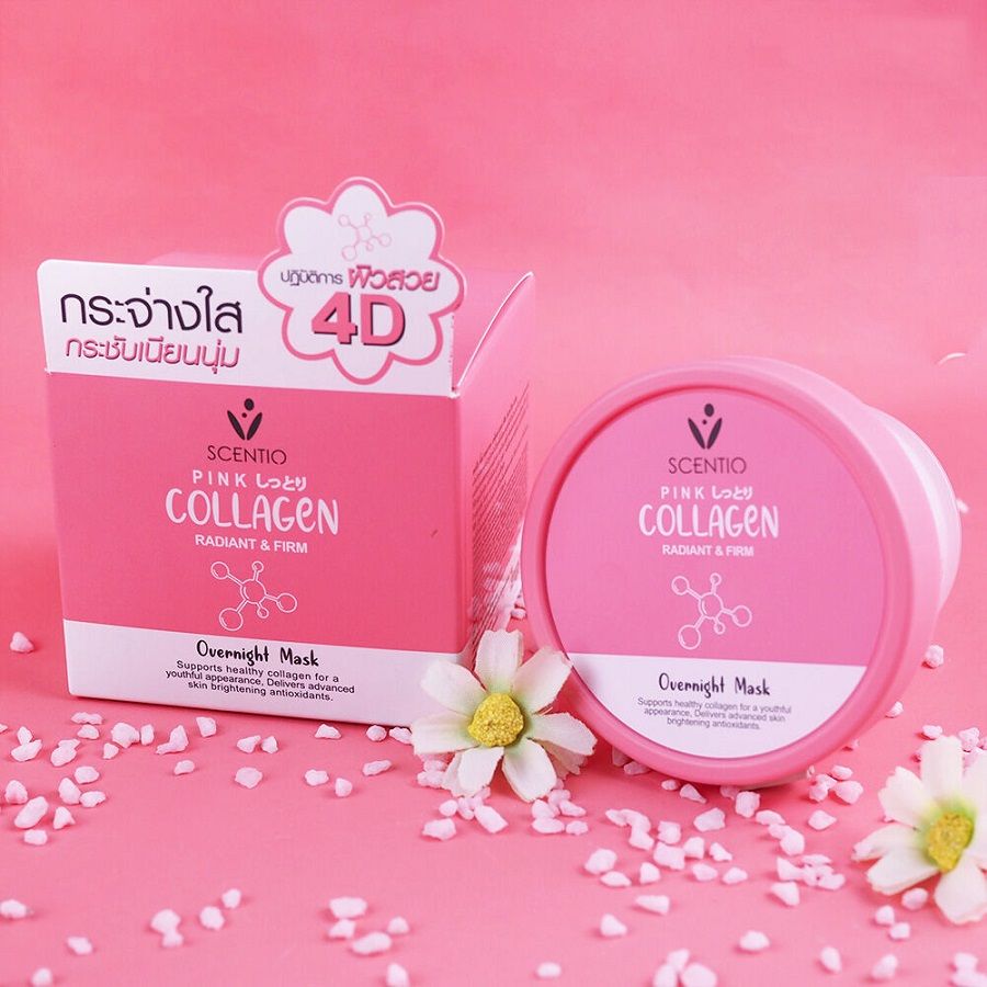 Mặt nạ ngủ dưỡng trắng và săn chắc da Scentio Pink Collagen Overnight Mask 100ml