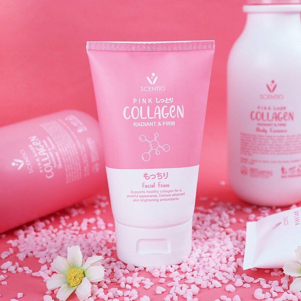 Sữa rửa mặt dưỡng trắng và săn chắc da Scentio Pink Collagen 100ml