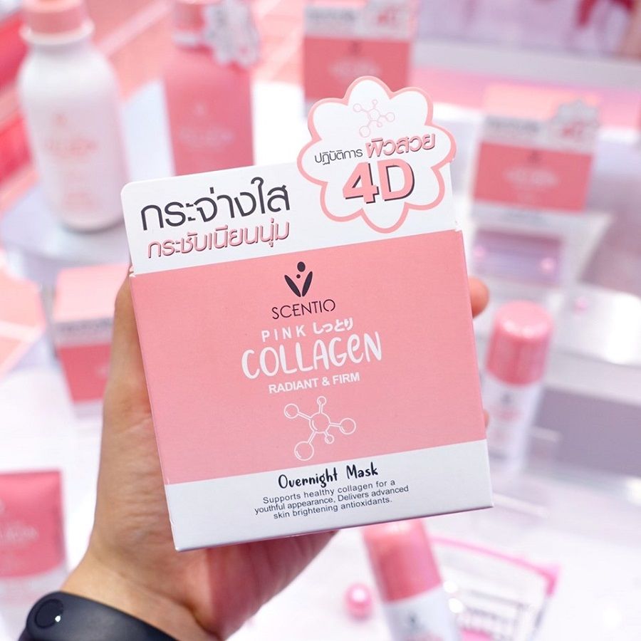 Mặt nạ ngủ dưỡng trắng và săn chắc da Scentio Pink Collagen Overnight Mask 100ml
