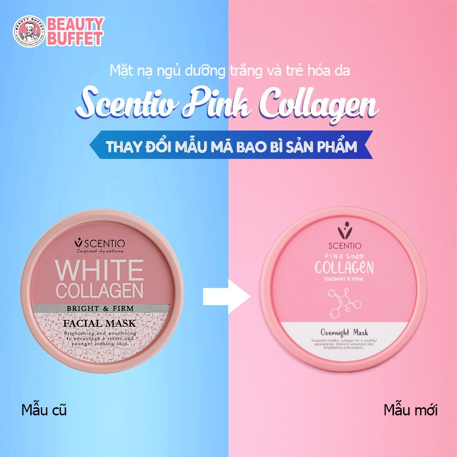 Mặt nạ ngủ dưỡng trắng và săn chắc da Scentio Pink Collagen Overnight Mask 100ml