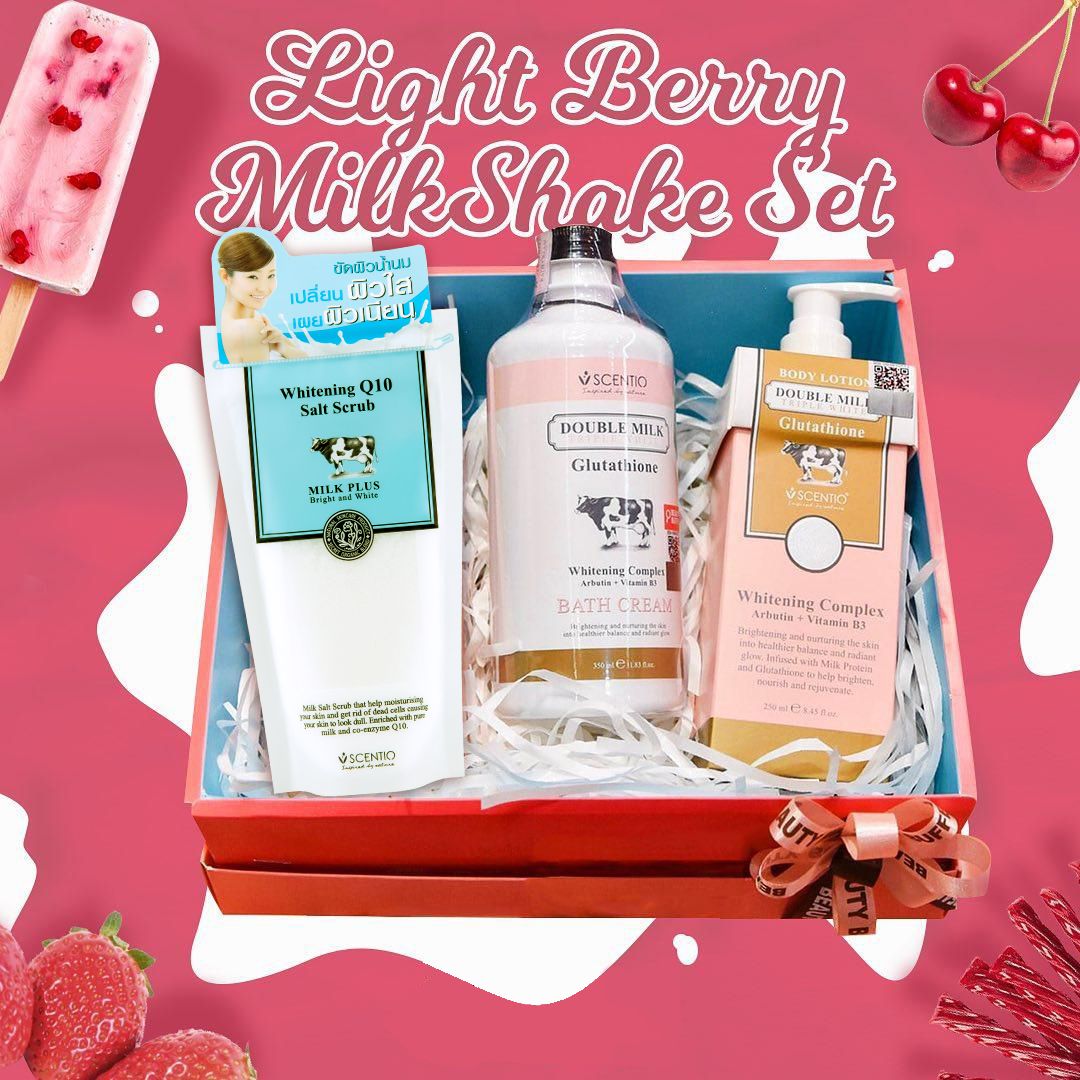 Combo Sữa tắm và Dưỡng thể trắng da Scentio Double Milk Triple White + Tặng Muối tắm Milk Plus 300g