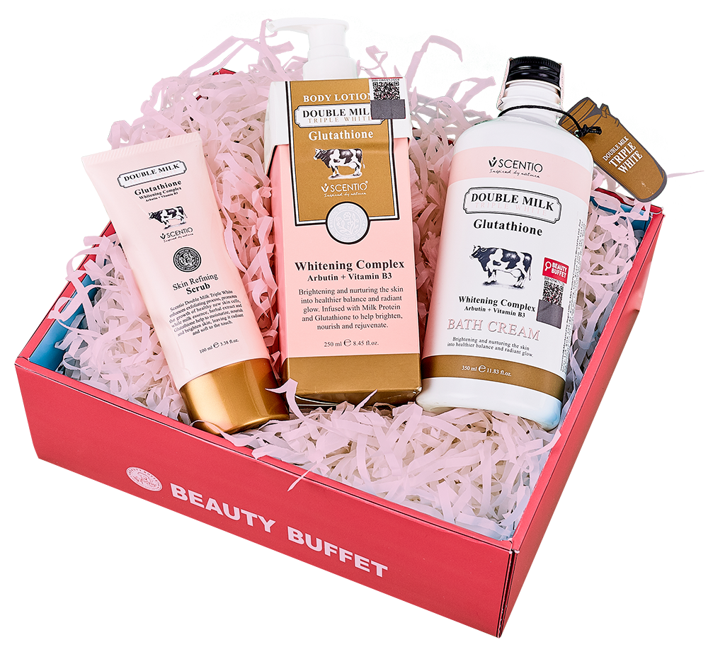 Combo Dưỡng Trắng Body Toàn Diện Beauty Buffet Scentio Double Milk Triple White