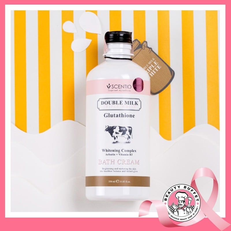 Combo sữa tắm 350ml và sữa dưỡng thể 250ml trắng da Scentio Double Milk Triple White