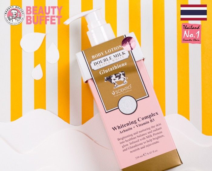 Combo sữa tắm 350ml và sữa dưỡng thể 250ml trắng da Scentio Double Milk Triple White