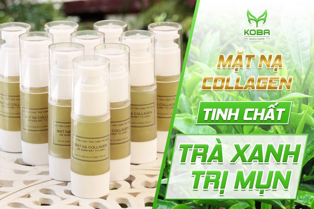 Mặt nạ collagen Trà xanh - Trị mụn