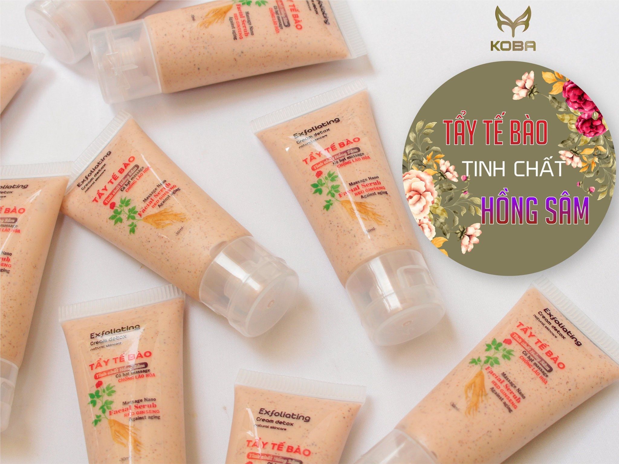 Gel tẩy tế bào có hạt massage - Bộ hồng sâm chống lão hóa