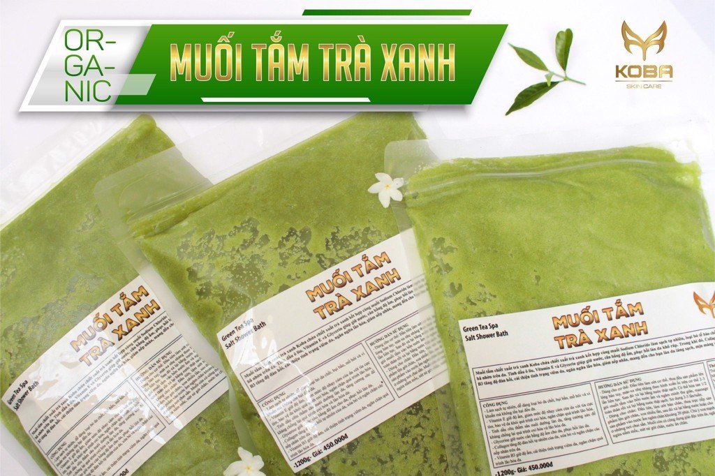 Muối tắm body Trị mụn viêm tinh Trà Xanh