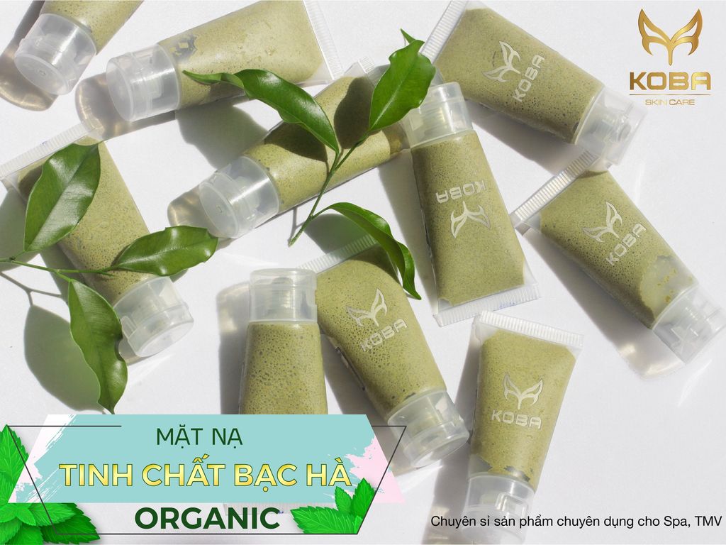 Mặt nạ organic bạc hà- Bộ bạc hà cân bằng độ ẩm, dưỡng trắng, thư giãn da (để ngăn mát tủ lạnh)