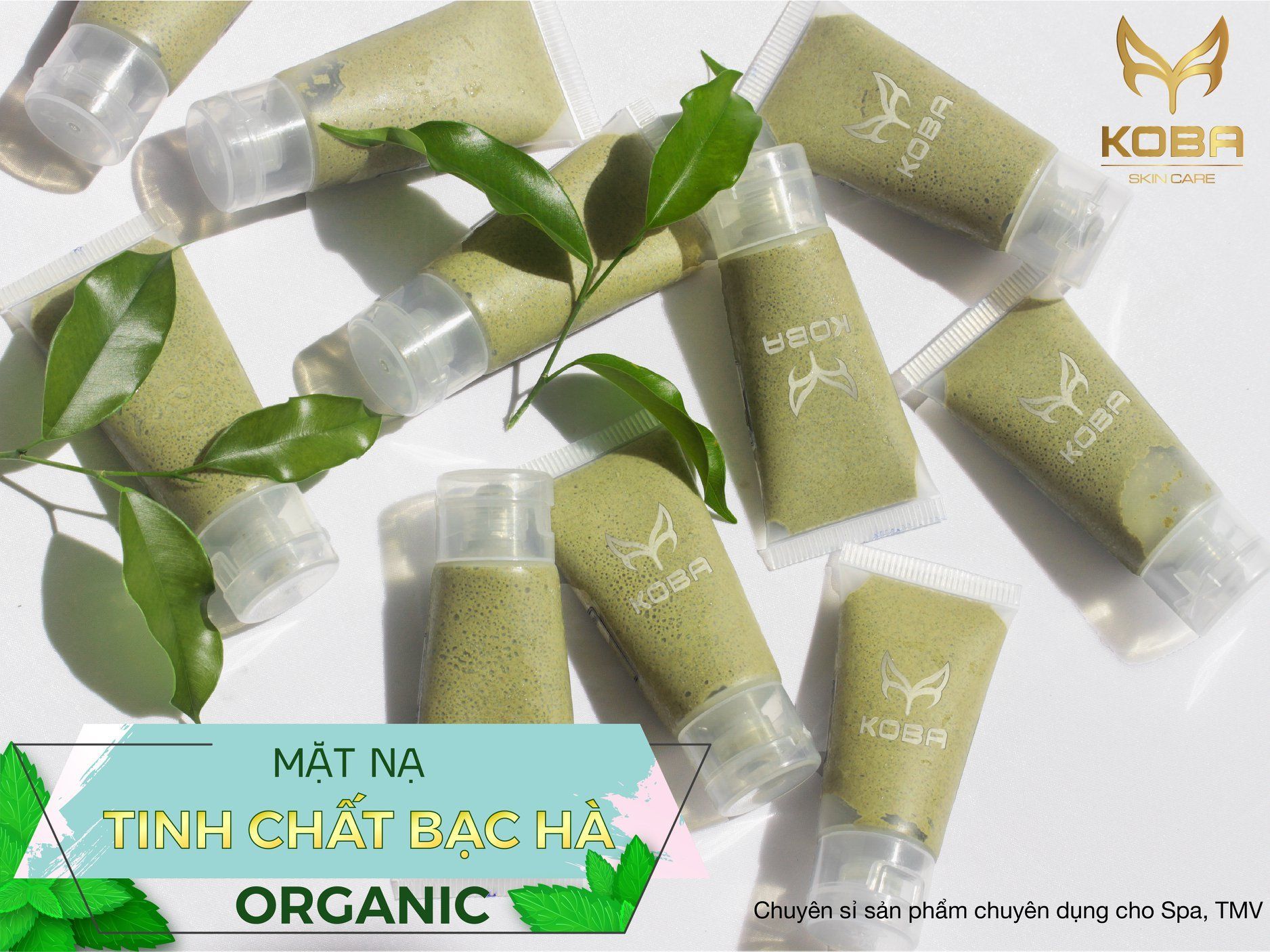 Mặt nạ organic bạc hà- Bộ bạc hà cân bằng độ ẩm, dưỡng trắng, thư giãn da (để ngăn mát tủ lạnh)