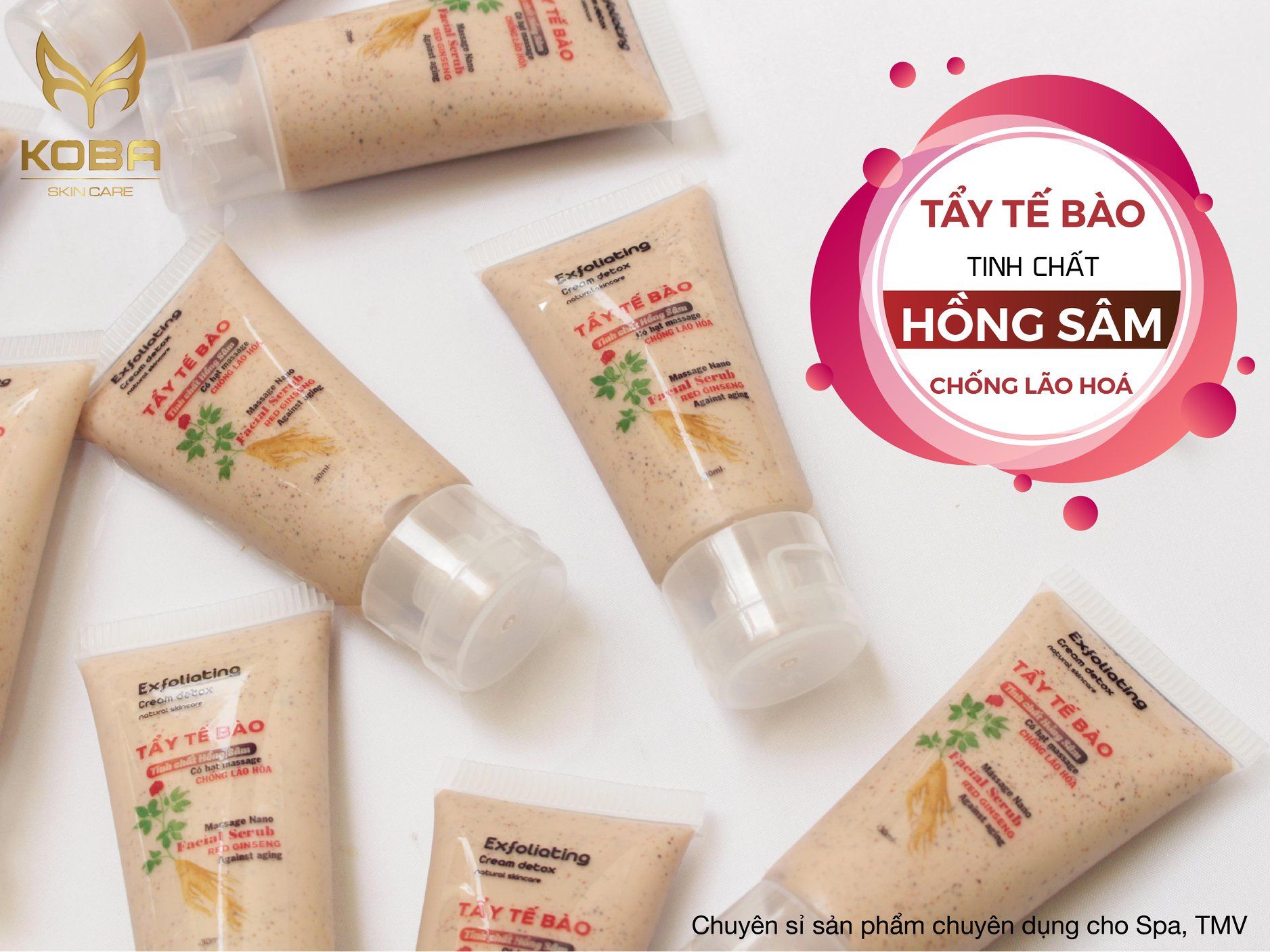 Kem tẩy tế bào có hạt massage - Bộ hồng sâm chống lão hóa