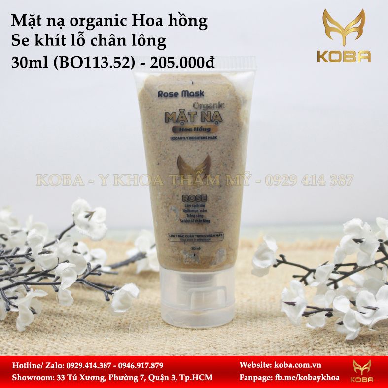 Mặt nạ organic Hoa hồng - Se khít lỗ chân lông